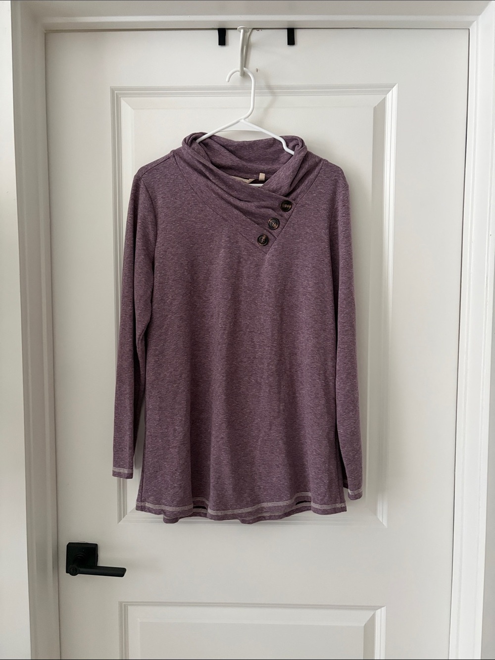 Soft Surroundings Heather Plum Cowl Neck Top